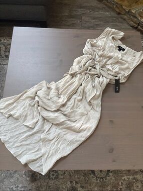 AGB Neutral Tie-Waist Sleeveless Maxi Dress Size Small